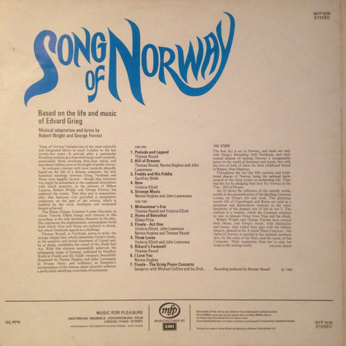 Alberto Semprini  /  Victoria Elliott  /  Norma Hughes  /  Thomas Round  /  John Lawrenson  /  Geoffrey Webb  /  The Williams Singers  /  Michael Collins And His Orchestra : Song Of Norway (LP, Album)