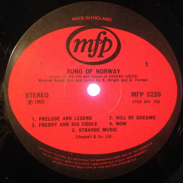 Alberto Semprini  /  Victoria Elliott  /  Norma Hughes  /  Thomas Round  /  John Lawrenson  /  Geoffrey Webb  /  The Williams Singers  /  Michael Collins And His Orchestra : Song Of Norway (LP, Album)