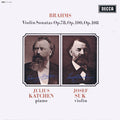 Johannes Brahms, Julius Katchen, Josef Suk : Violin Sonatas Op. 78, Op. 100, Op. 108 (LP, Mono)