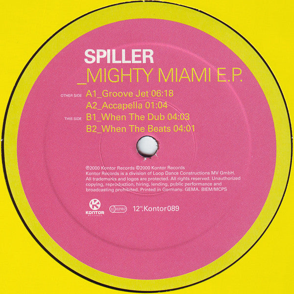 Spiller : _Mighty Miami E.P. (12", EP)