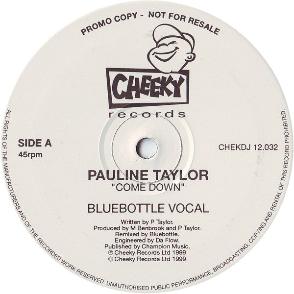 Pauline Taylor : Come Down (2x12", Promo)