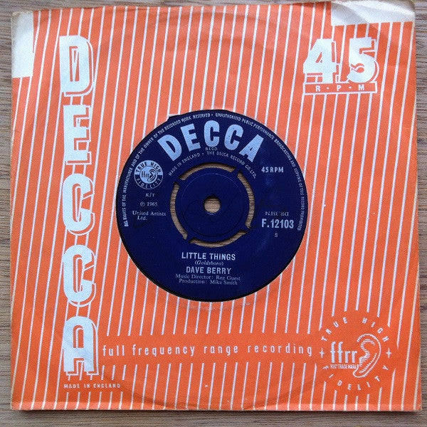 Dave Berry : Little Things / I've Got A Tiger By The Tail (7", Single)