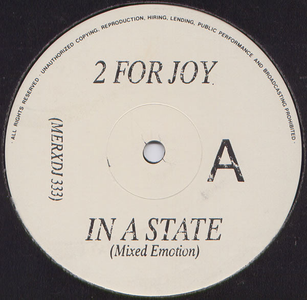 2 For Joy : In A State (12", Promo)