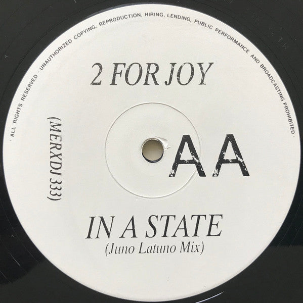 2 For Joy : In A State (12", Promo)