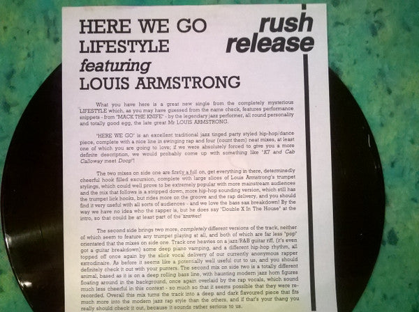 Lifestyle (2) Featuring Louis Armstrong : Here We Go (12", Promo, W/Lbl)