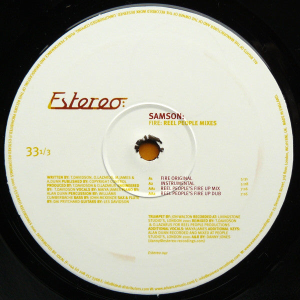 Samson : Fire (Reel People Mixes) (12")