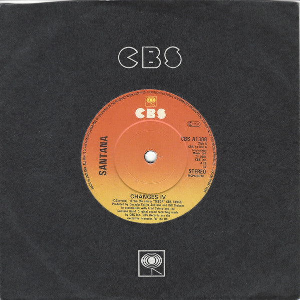 Santana : Changes IV (7", Single)