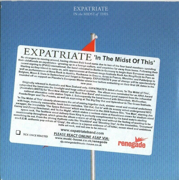 Expatriate (2) : In The Midst Of This (CD, Album, Promo, RE, Car)