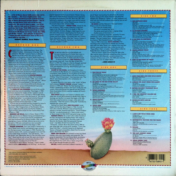 Various : Texas Country (Texas Sesquicentennial Edition) (2xLP, Album, Comp)