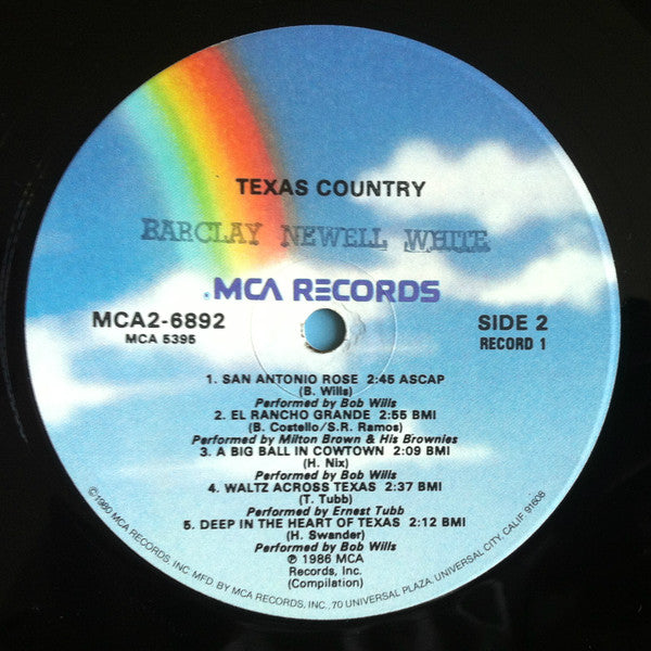 Various : Texas Country (Texas Sesquicentennial Edition) (2xLP, Album, Comp)