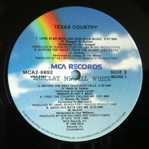Various : Texas Country (Texas Sesquicentennial Edition) (2xLP, Album, Comp)