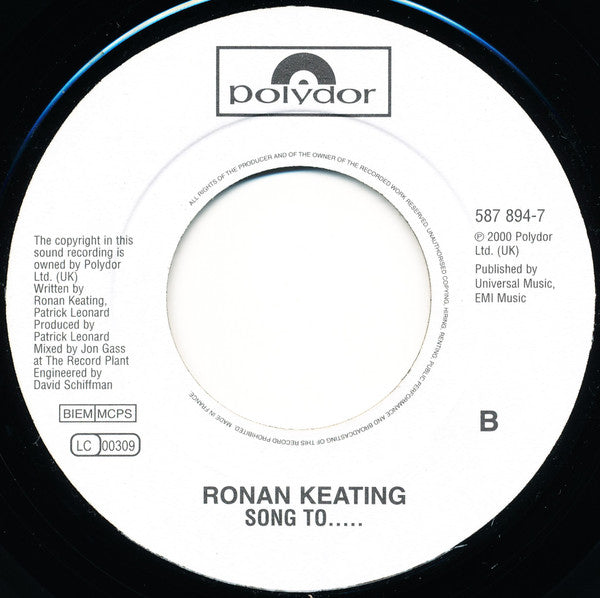 Ronan Keating : The Way You Make Me Feel (7", Jukebox)