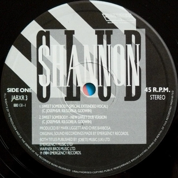 Shannon : Sweet Somebody (12", Single)