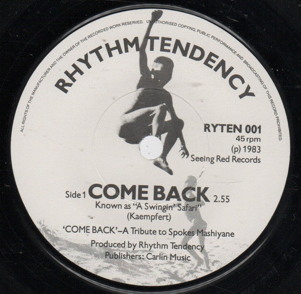 Rhythm Tendency : Come Back (7", Single)