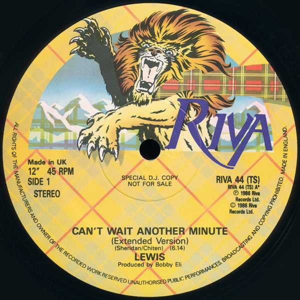 Lewis Sisters : Can't Wait Another Minute (12", Single, Promo, S/Edition)