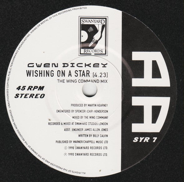 Gwen Dickey : Car Wash / Wishing On A Star (7", Single)