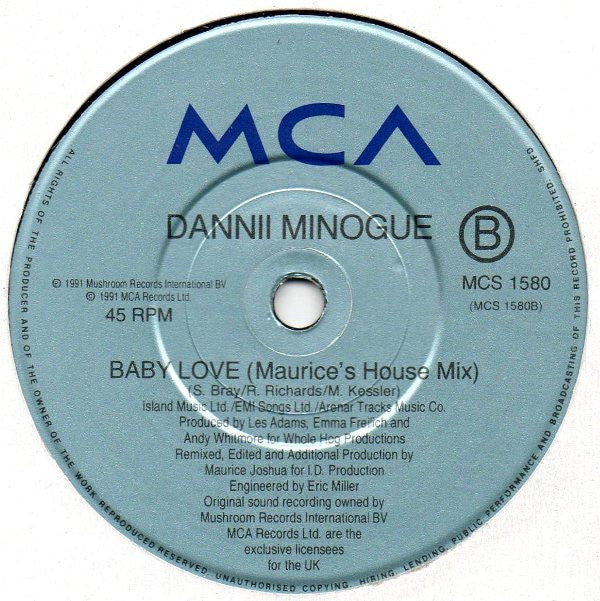 Dannii Minogue : Baby Love (7", Single, Pap)