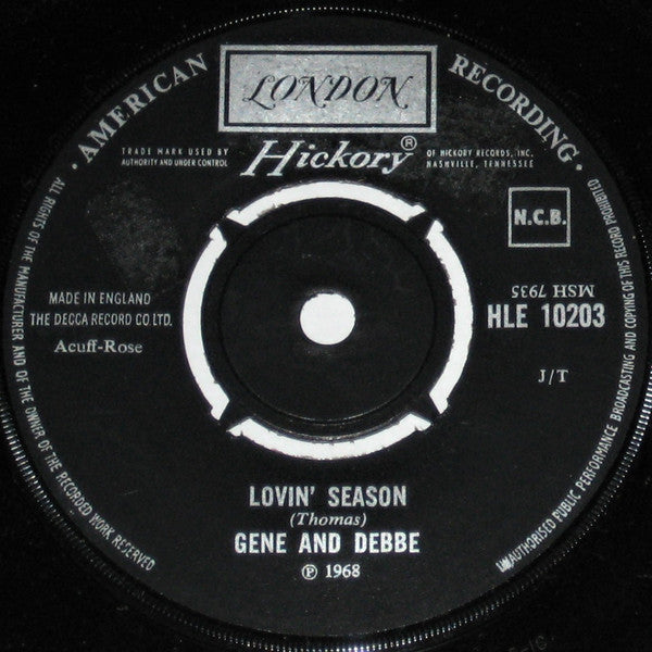 Gene And Debbe : Lovin' Season / Love Will Give Us Wings (7")