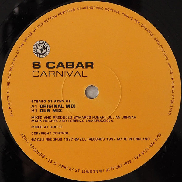 S. Cabar : Carnival (12")