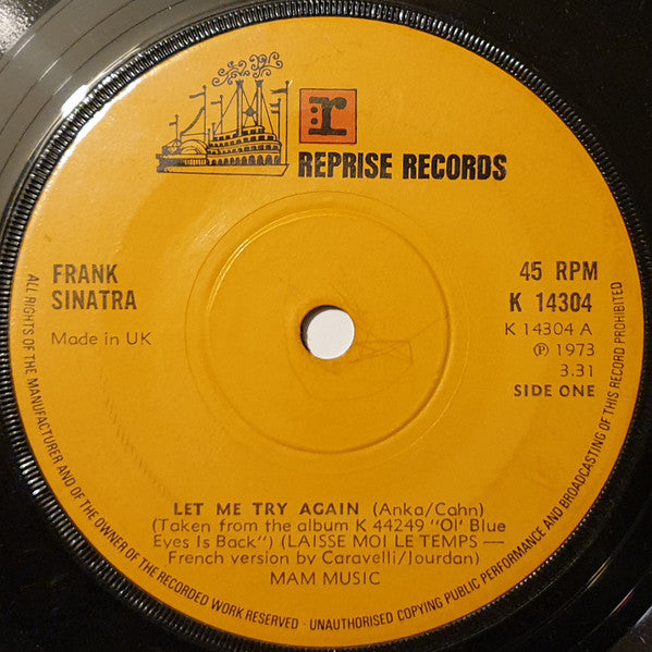 Frank Sinatra : Let Me Try Again (7", Single)