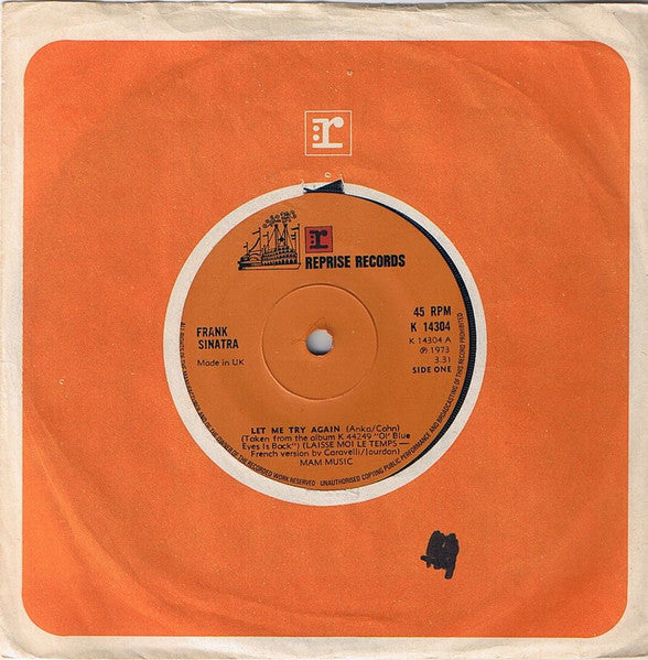 Frank Sinatra : Let Me Try Again (7", Single)