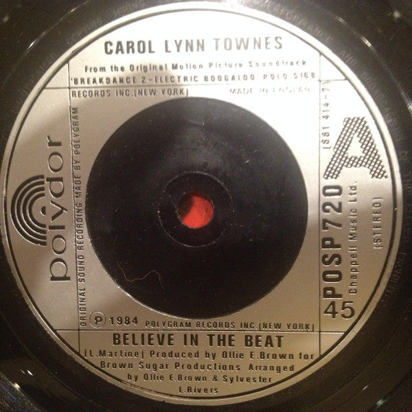 Carol Lynn Townes : Believe In The Beat (7", Sil)