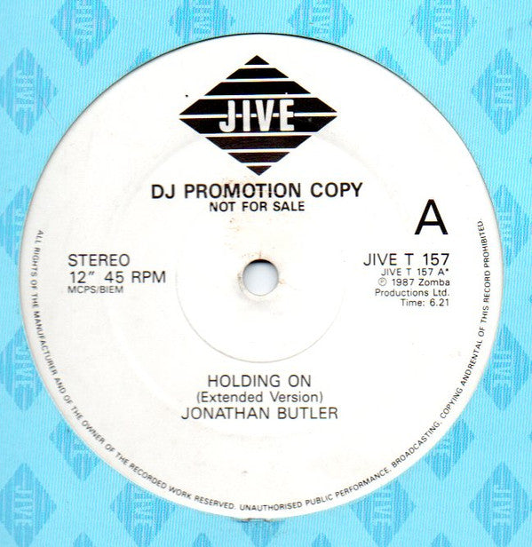 Jonathan Butler : Holding On (12", Single, Promo)