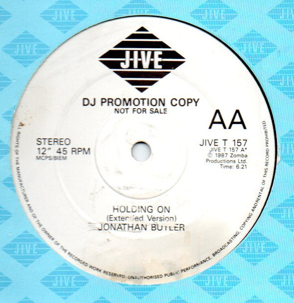 Jonathan Butler : Holding On (12", Single, Promo)