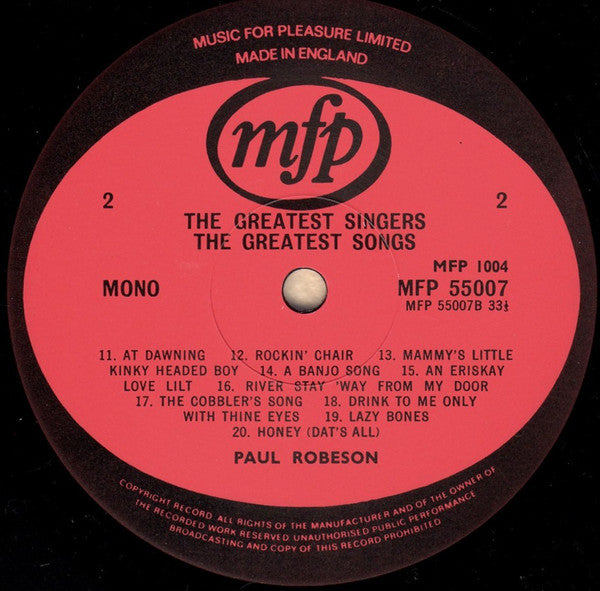 Richard Tauber, Paul Robeson, John McCormack (2), Peter Dawson : The Greatest Singers The Greatest Songs (2xLP, Comp)
