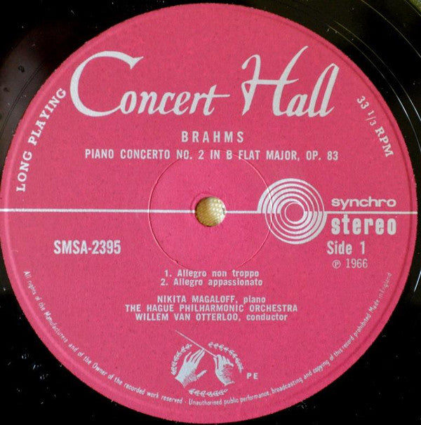 Johannes Brahms - Nikita Magaloff, The Hague Philharmonic, Willem Van Otterloo : Piano Concerto N° 2 (LP)