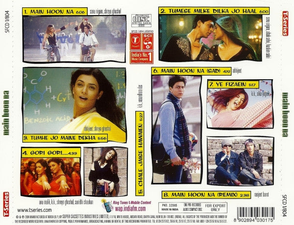 Anu Malik : Main Hoon Na (CD, Album, RP, Exp)