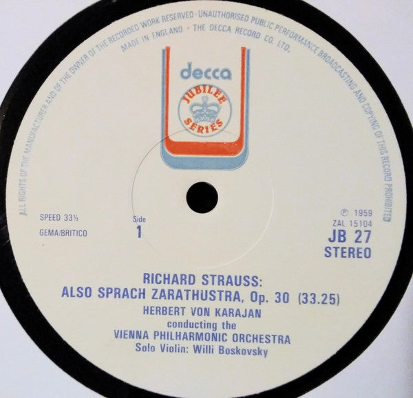 Richard Strauss, Wiener Philharmoniker, Herbert von Karajan : Also Sprach Zarathustra - Don Juan - Till Eulenspiegel (LP, Comp, RE)