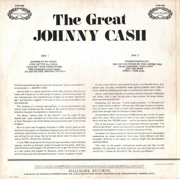 Johnny Cash : The Great Johnny Cash (LP)