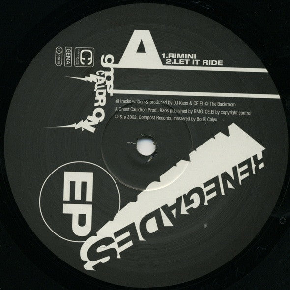 Kaos (6) + Ce.el : Renegades EP (12", EP)