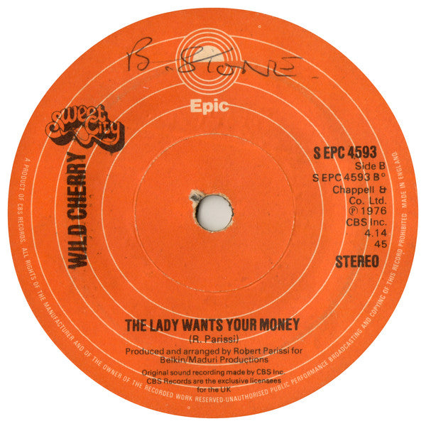 Wild Cherry : Play That Funky Music (7", Single, Sol)