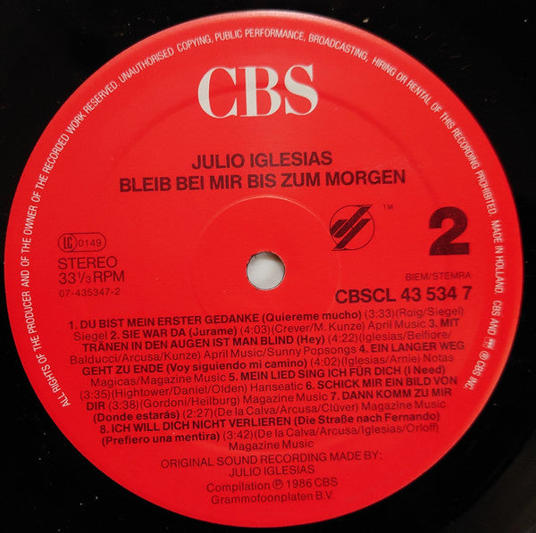 Julio Iglesias : Bleib bei mir bis zum Morgen (LP, Comp)