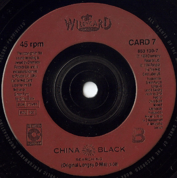 China Black : Searching (7", Single)