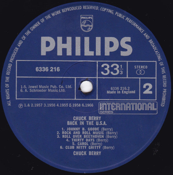 Chuck Berry : Back In The USA (LP, Album, RE)