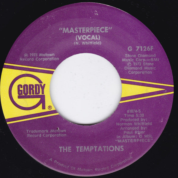 The Temptations : Masterpiece (7", Single)
