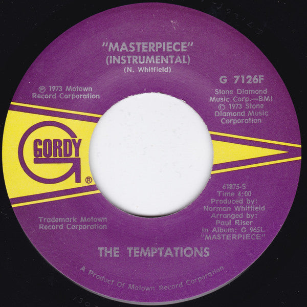 The Temptations : Masterpiece (7", Single)