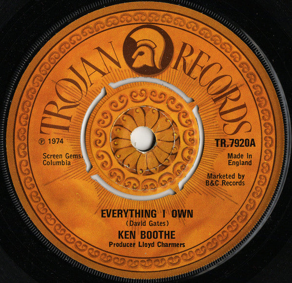 Ken Boothe : Everything I Own (7", Single, Kno)