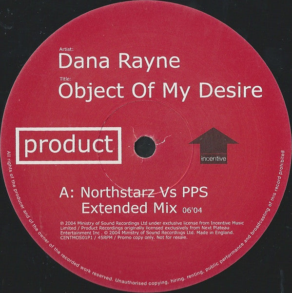Dana Rayne : Object Of My Desire (12", Single, Promo)