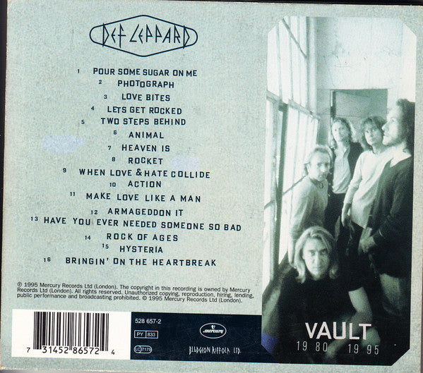 Def Leppard : Vault: Def Leppard Greatest Hits 1980-1995 (CD, Comp, Ltd + CD)
