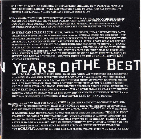 Def Leppard : Vault: Def Leppard Greatest Hits 1980-1995 (CD, Comp, Ltd + CD)