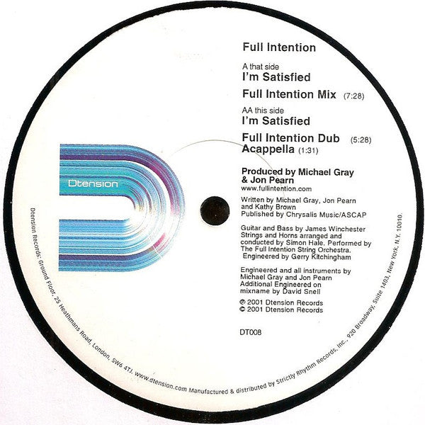 Full Intention : I'm Satisfied (12")
