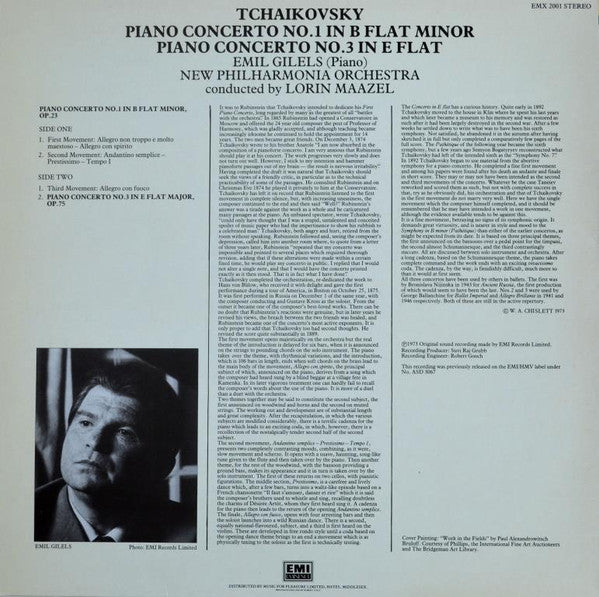 Pyotr Ilyich Tchaikovsky / Emil Gilels / New Philharmonia Orchestra • Lorin Maazel : Piano Concerto No. 1 In B Flat Minor / Piano Concerto No. 3 In E Flat (LP, RE)