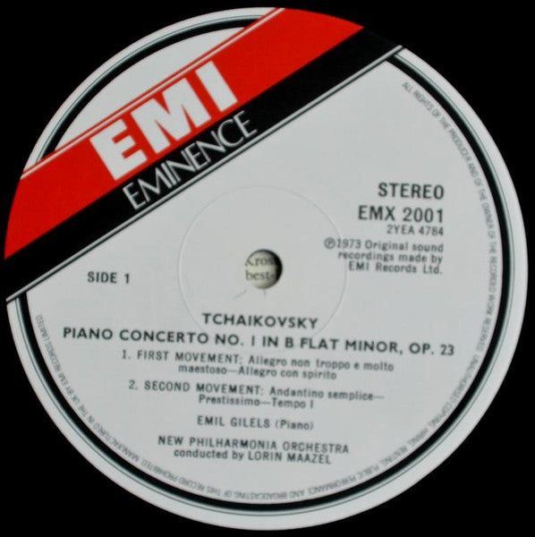 Pyotr Ilyich Tchaikovsky / Emil Gilels / New Philharmonia Orchestra • Lorin Maazel : Piano Concerto No. 1 In B Flat Minor / Piano Concerto No. 3 In E Flat (LP, RE)