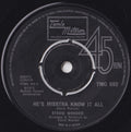 Stevie Wonder : He's Misstra Know It All (7", Single, 4-P)