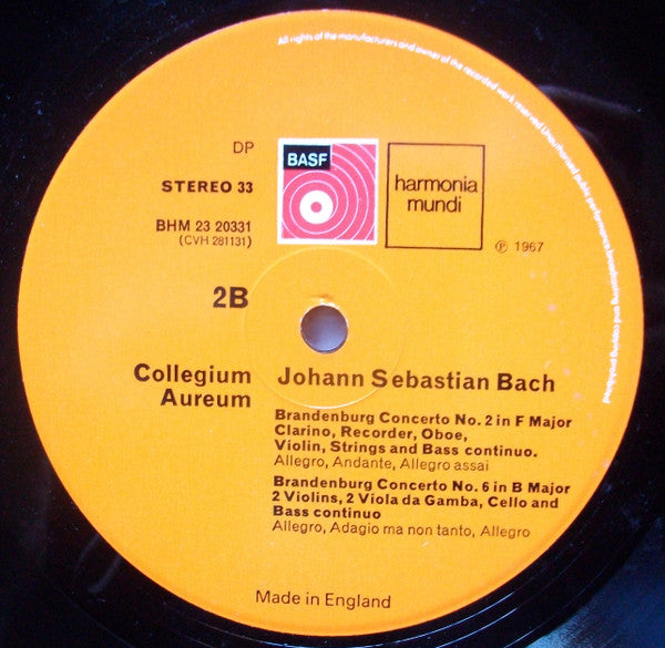 Johann Sebastian Bach / Collegium Aureum : Die Brandenburgischen Konzerte (2xLP, RE)