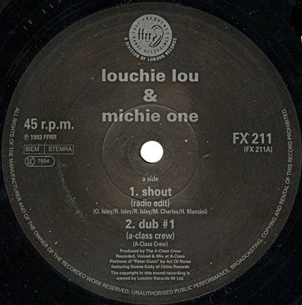 Louchie Lou & Michie One : Shout (12", Single)